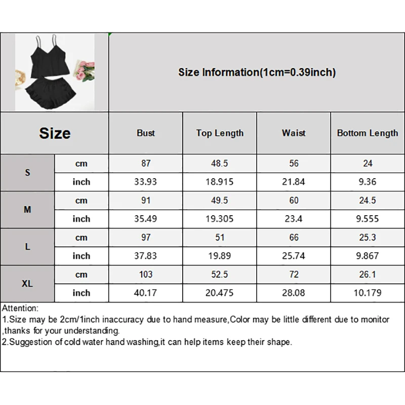 Sexy Lingerie For Women 2 Piece Sets Satin V Neck Camisole Tops Ruffle Shorts Women's Sleepwear Lounge Sets Pajamas