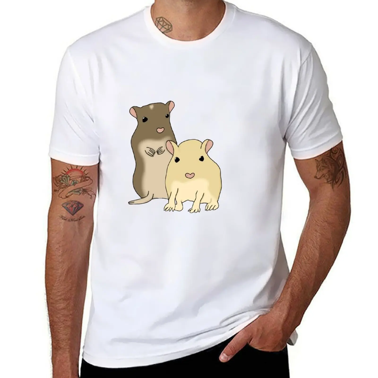 

Two cute gerbils T-Shirt cotton t shirts man 100% man t shirt graphic T-Shirt