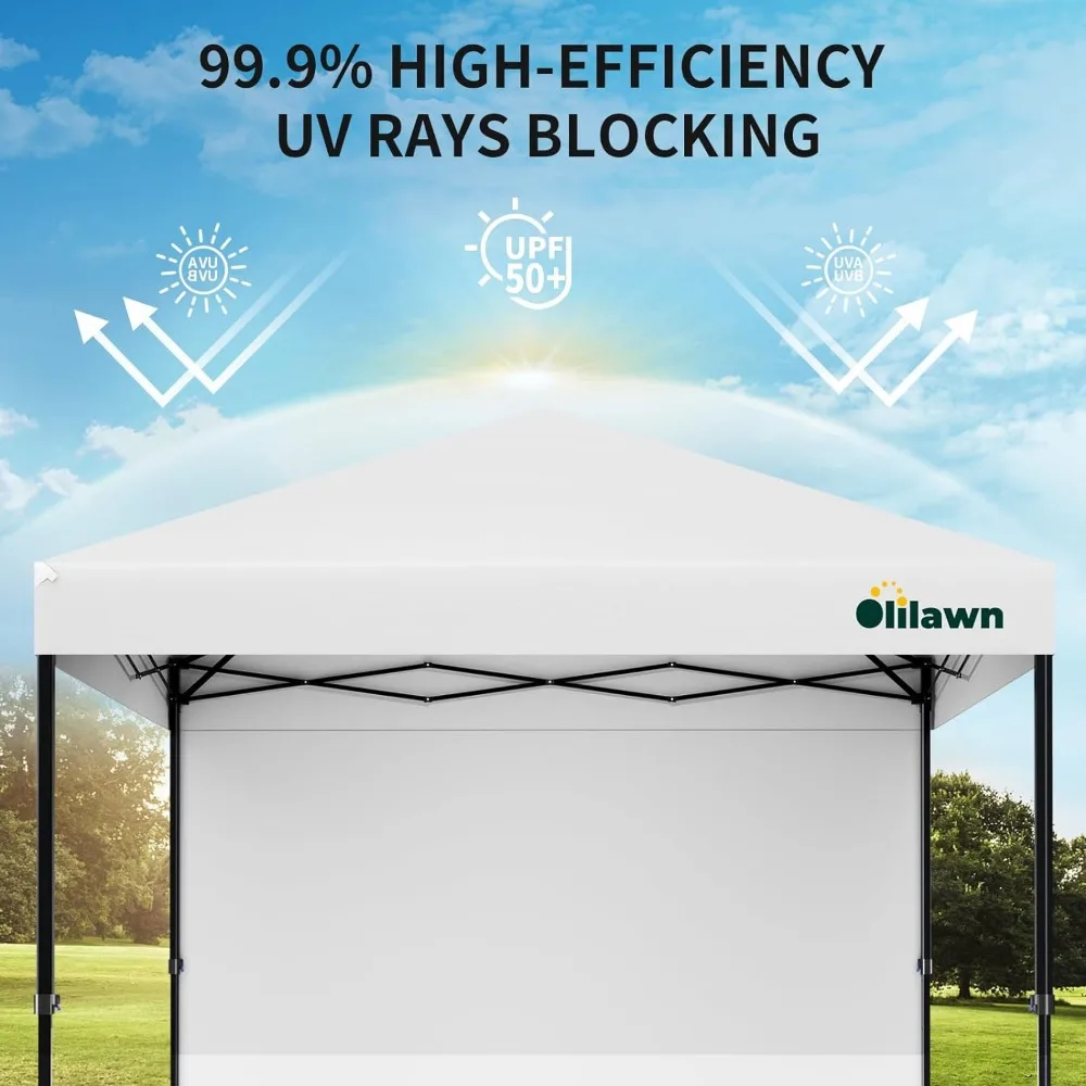 10x10ft Pop Up Canopy Tent, Outdoor Easy Up Canopy with Sidewalls, 420D Waterproof Instant Portable Canopy Shelter