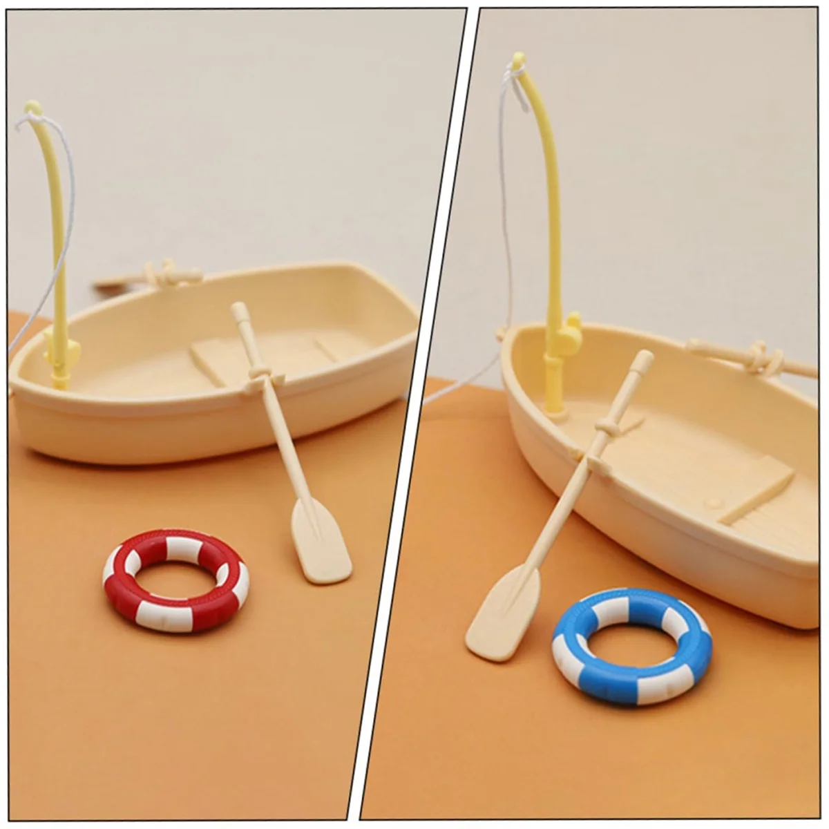 BAAA-2 наборы кольцо для плавания миниатюрная лодка спасательное кольцо весла каноэ лодка круизная игрушка пластиковая парусная лодка бытовая