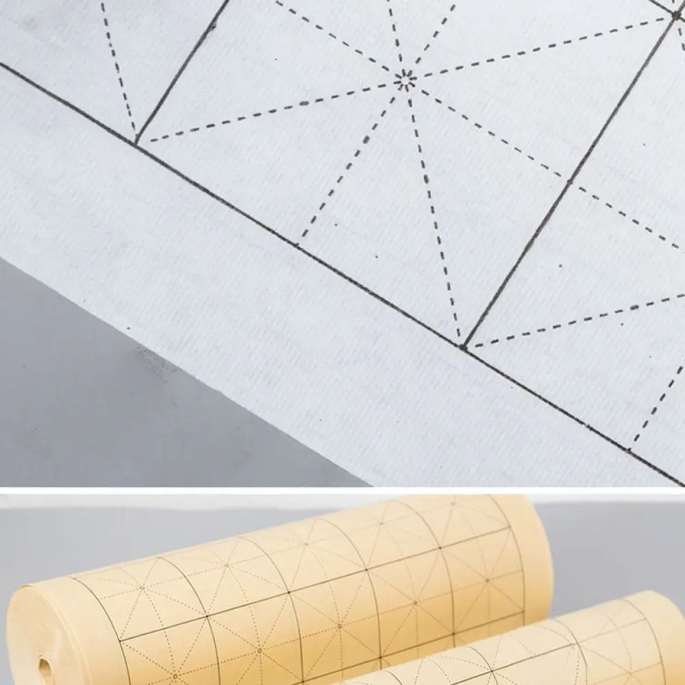 Chinese Brush Practice Paper Roll Rice Grid Thickened Semi Ripe Xuan For Students Calligraphy Training Art Supplies