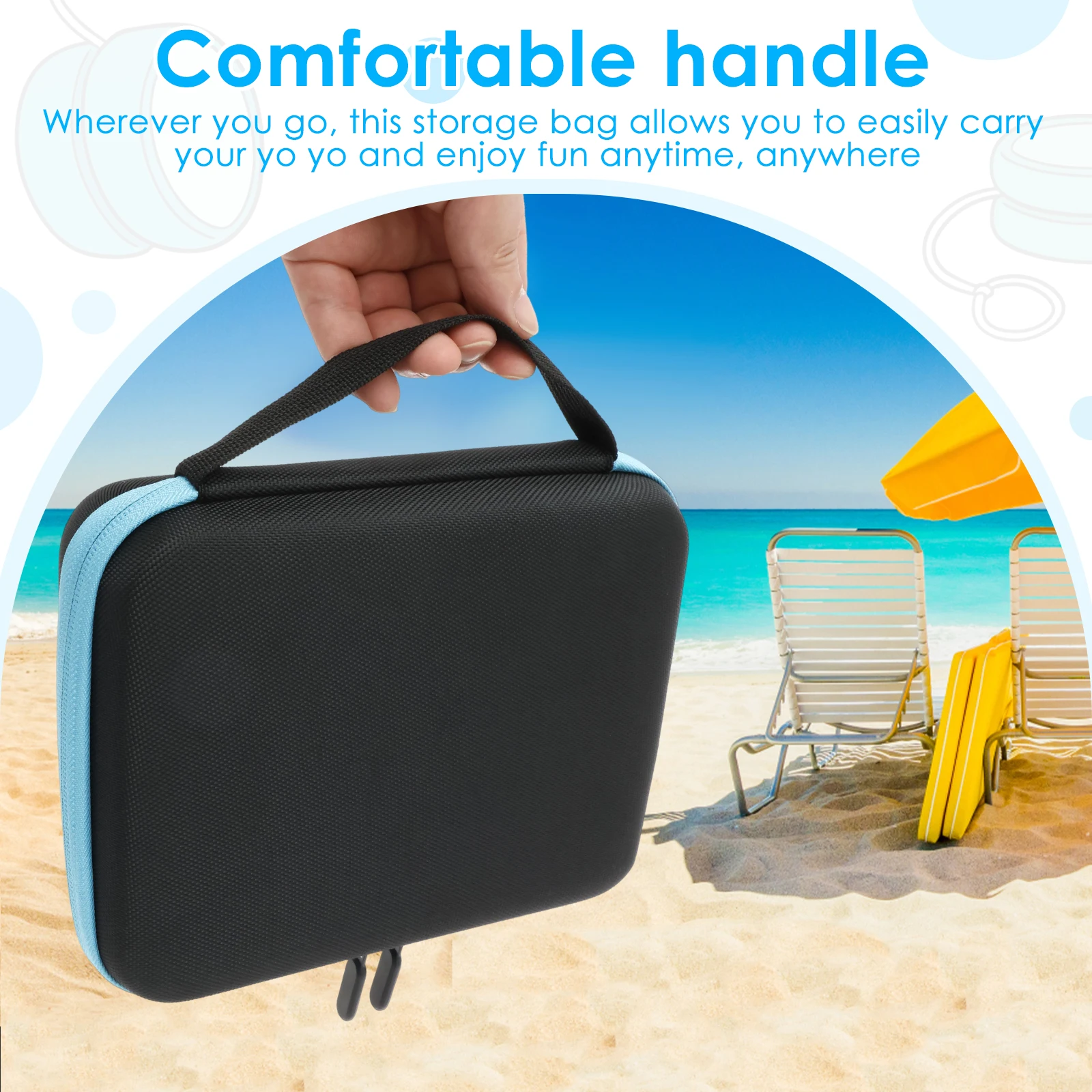 6/12 Holes Yoyo Ball Storage Bag Portable Yoyo Carry Case with Handle Zipper Shockproof  Lightweight Equipment Protective Bag view 5