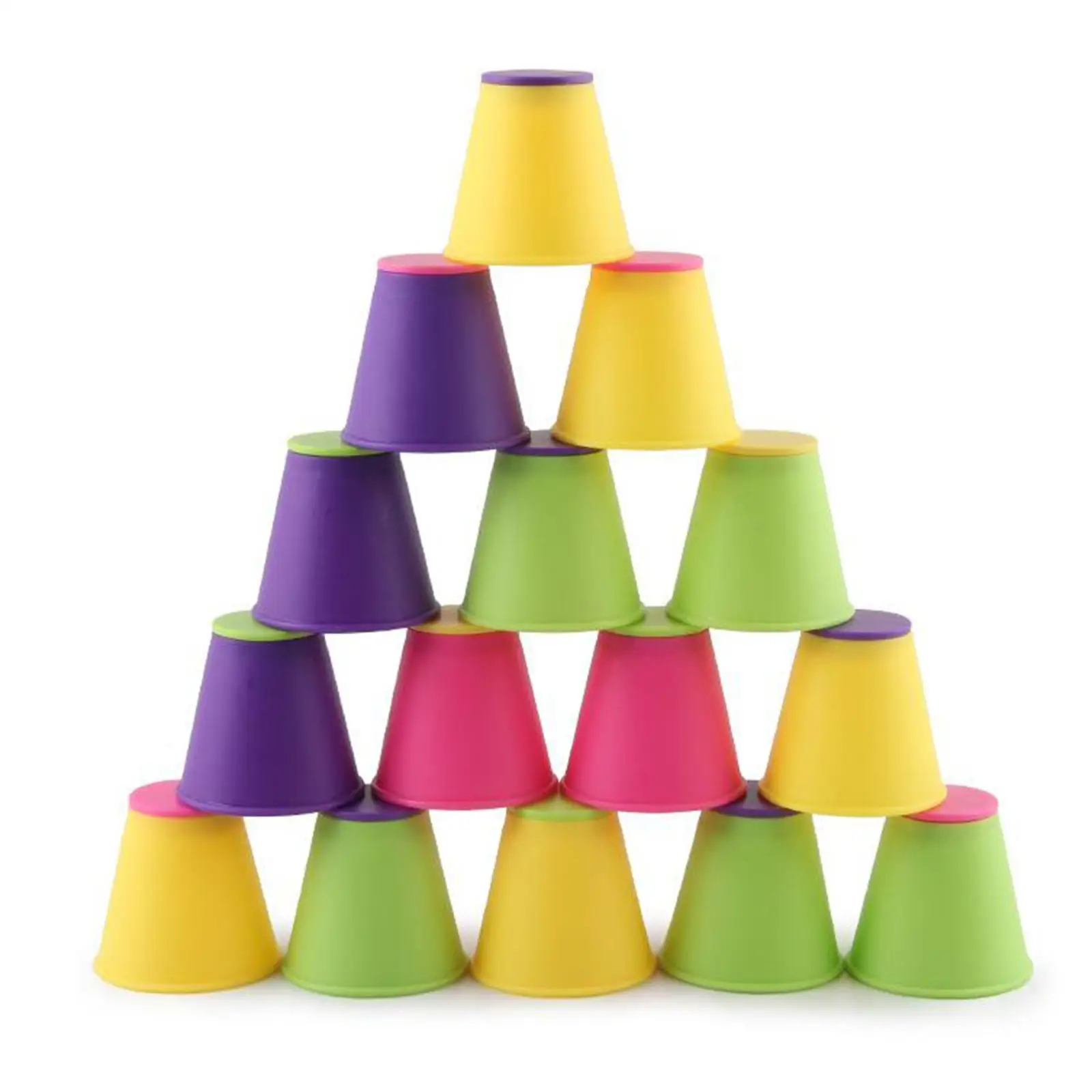 32x Plastic Rainbow Stacking Cups Cup Educational Toys Children