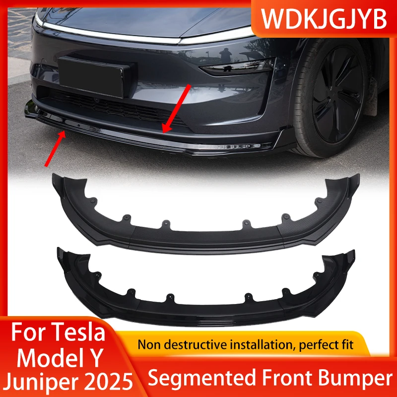 For New Tesla Model Y Juniper Launch 2025+ Front Bumper Front Lip Front Shovel Kit Sedan Body Spoiler Splitter Kit