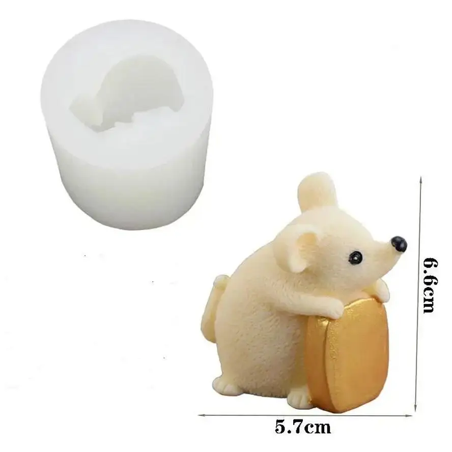 2026 1 Pcs New 3D Handmade Diy Mouse Shape Silicone Mold Fondant Mould For Candle Making Resin Molds For Plaster Wax Mould