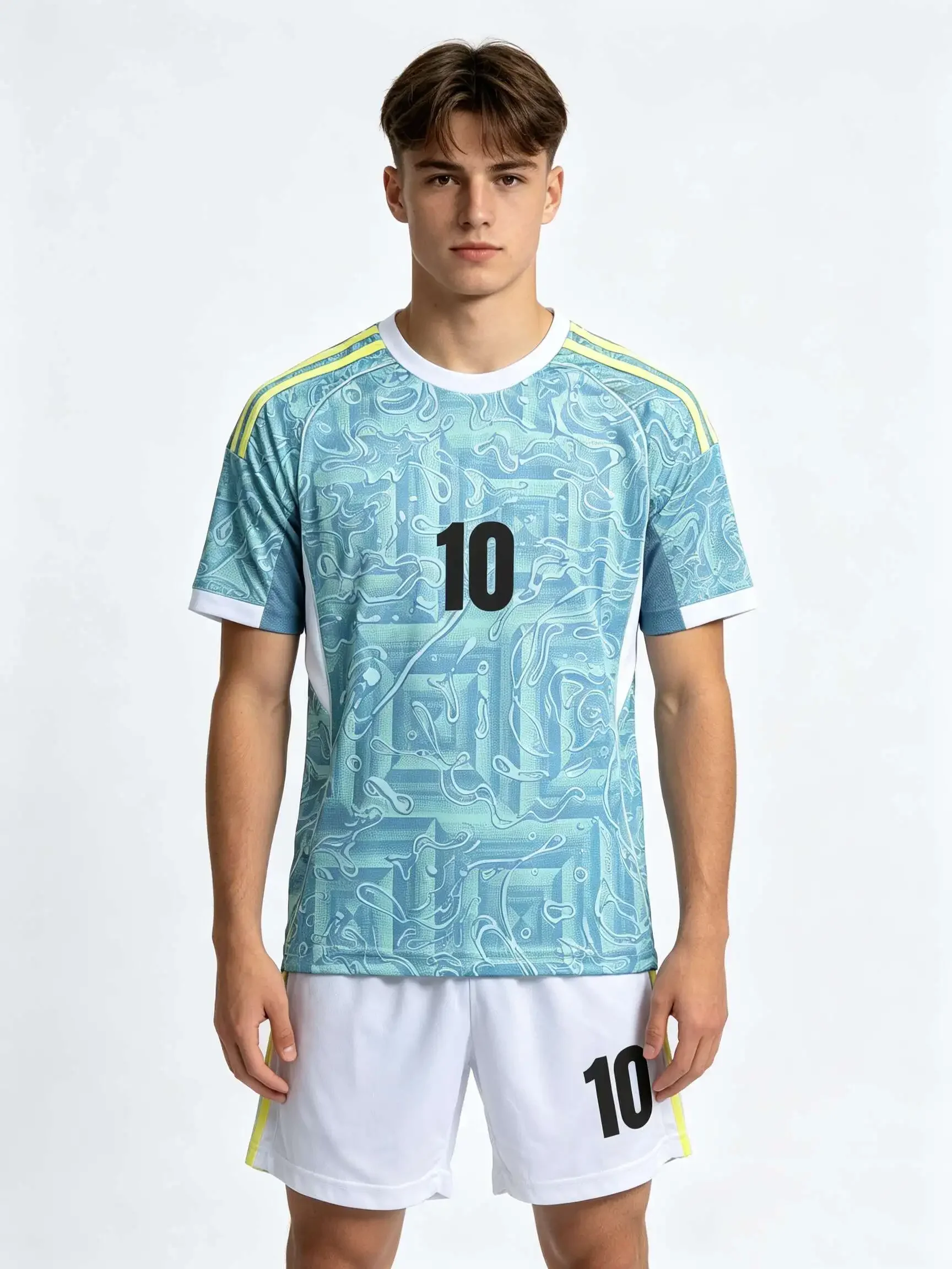 26/27 Unisex Blank Soccer 2‑Piece Set, Kids Adults Parent‑Child Kit, Custom No. 10 for School Outdoor Team Sports red 10