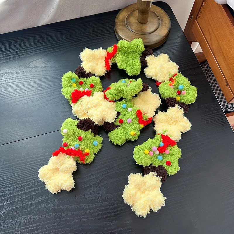 لطيف شجرة عيد الميلاد نجوم المرجان المخملية وشاح محبوك يدويا شتاء ياباني جديد دافئ وشاح الزخرفية السنة الجديدة هدية وشاح