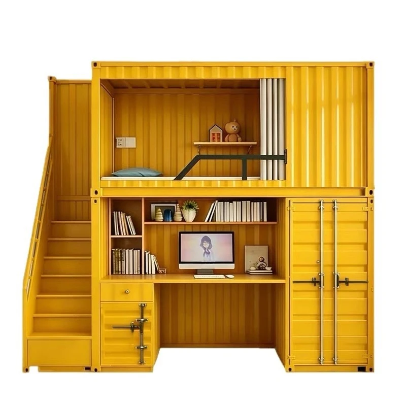 Children's elevated desk integrated wrought iron container under table combination
