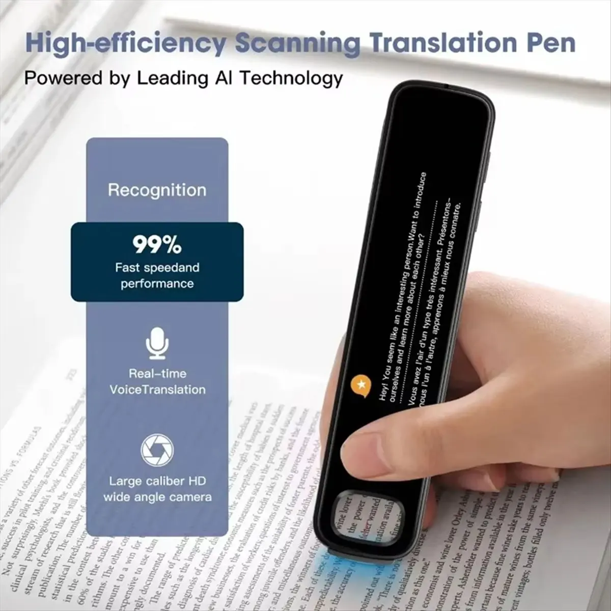 Multilingual Voice Translation Pen 3.76 Inches Screen 142 Languages Online & Offline Capabilities Smart Voice Translator
