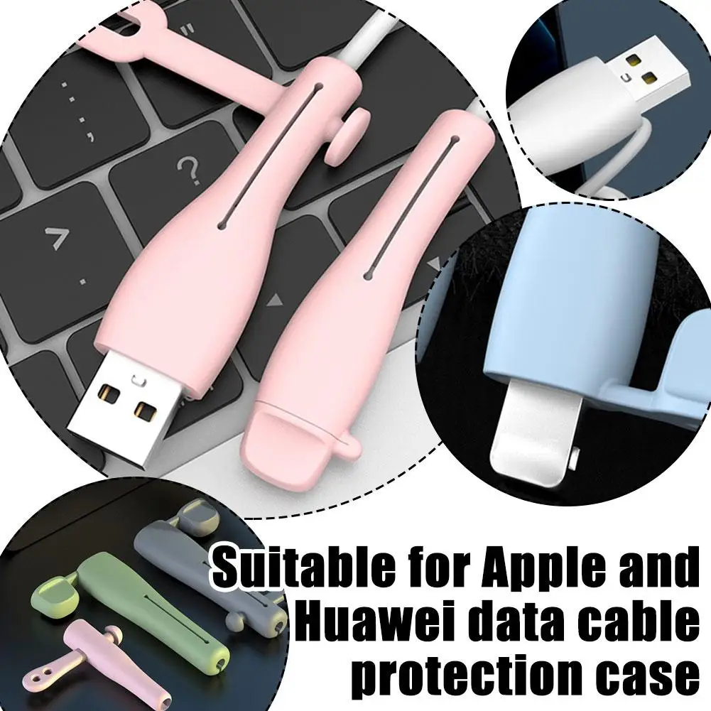 New Soft Silicone Cover Cable Protector For Apple USB Charger Cable Data Line Protector Wire Winder Practical Access G2A3