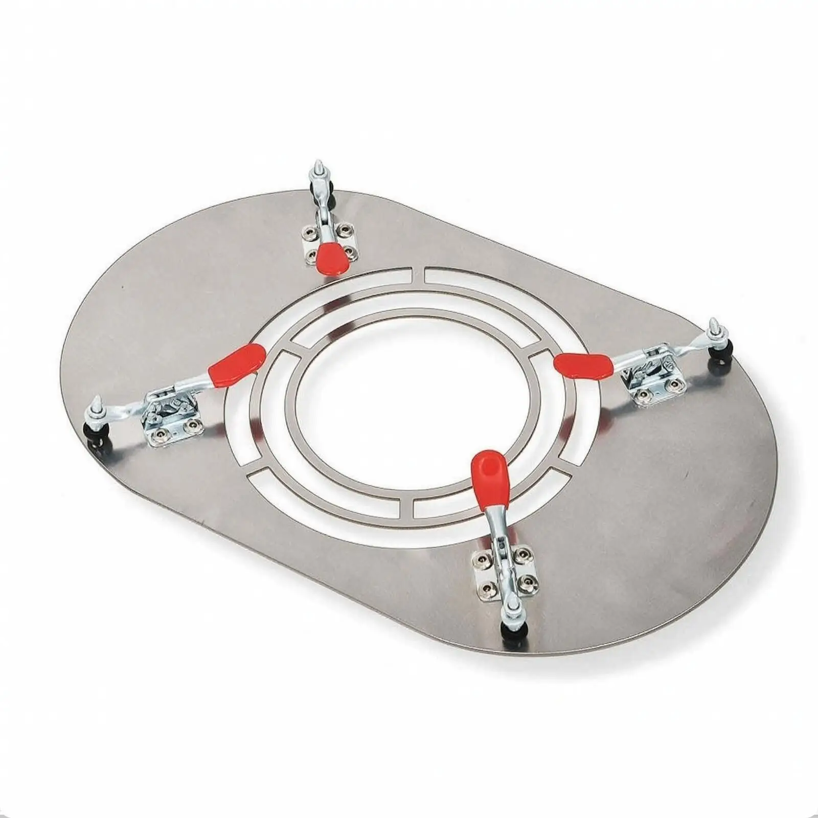 Tent Oven's Heat Guard No-Hole Chimney Guard with Clamp Fasteners Adjustable Oven Jack Plate for Campers, Hunters, Cold-Weather