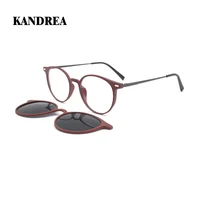 KANDREA, gafas de sol magnéticas Vintage de Metal para mujer, gafas ópticas 2 en 1 para miopía, gafas graduadas polarizadas para hombres S2124