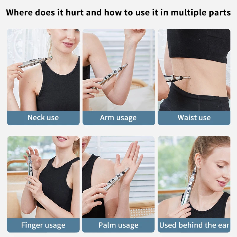 Электрическая массажная ручка, регулируемая для массажа спины и рук, расслабляющая мышцы, серебристая на батарейках