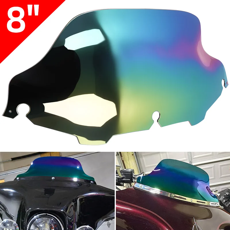 

For Harley Touring Electra Street Glide Ultra Classic FLHX 1996-2013 Motorcycle Accessories 8'' Front Windscreen Wind Windshield