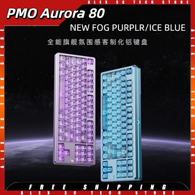 

PMO Aurora 80 Wireless Gaming Keyboard 3-Mode Gasket+Top Structure Hot Swap Long Battery Life Low Latency Office Keyboard Custom