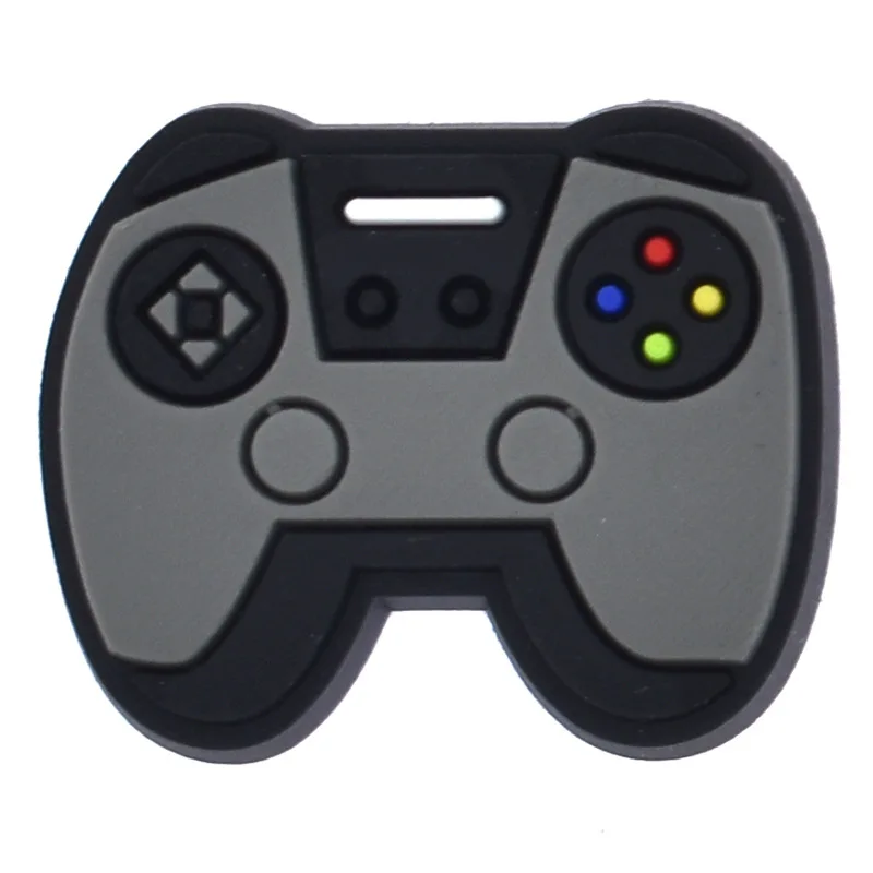 Großhandel 1 stücke PVC Schuh zubehör für Krokodile Charms Gamepad Abzeichen Frauen Clogs Schnalle Kinder Pins Männer Dekoration Jeans Weihnachts geschenk