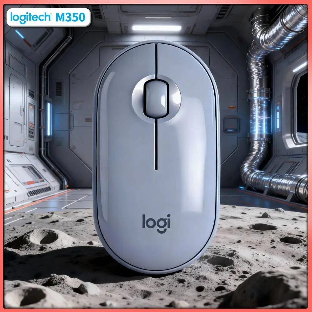 Logitech M350 Silent Pebble Mouse - 90% Noise Reduction, Dual Connectivity, 77g Light, USB Storage, Eco-Conscious User’s Pick