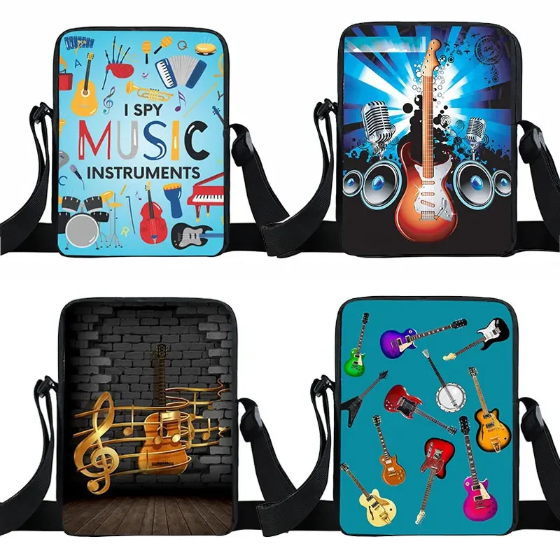 Fashion Music Notes Print Messenger Bag Piano Musical Instruments Handbags Women Handbags Casual for Travel Crossbody Bag Gift