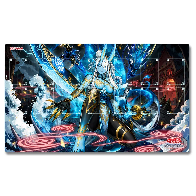 Yugioh Ashtraya Mikumari-no-Mikoto Spielmatte Yu-Gi-Oh! TCG OCG Sammelkartenspiel-Matte Duellplatte Gummi-Kartenmatte Mauspad