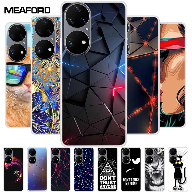 For Huawei P50 Pro Case P50 P50E Clear Fashion TPU Silicone Shockproof Phone Case for Huawei P50 Pro Case P 50 Protective P50Pro