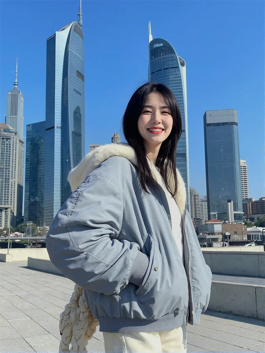 Parka Cappotto da donna Moda coreano imbottito in cotone Design semplice Casual Tinta unita Comodo capispalla allentato Morbido minimalista
