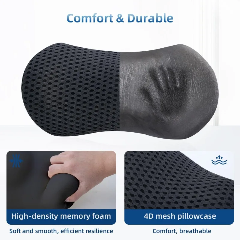 Lendenkissen Ergonomisches Memory-Schaum-Lendenkissen Atmungsaktives Rückenkissen für Bürostühle und Autositze – Detail 16