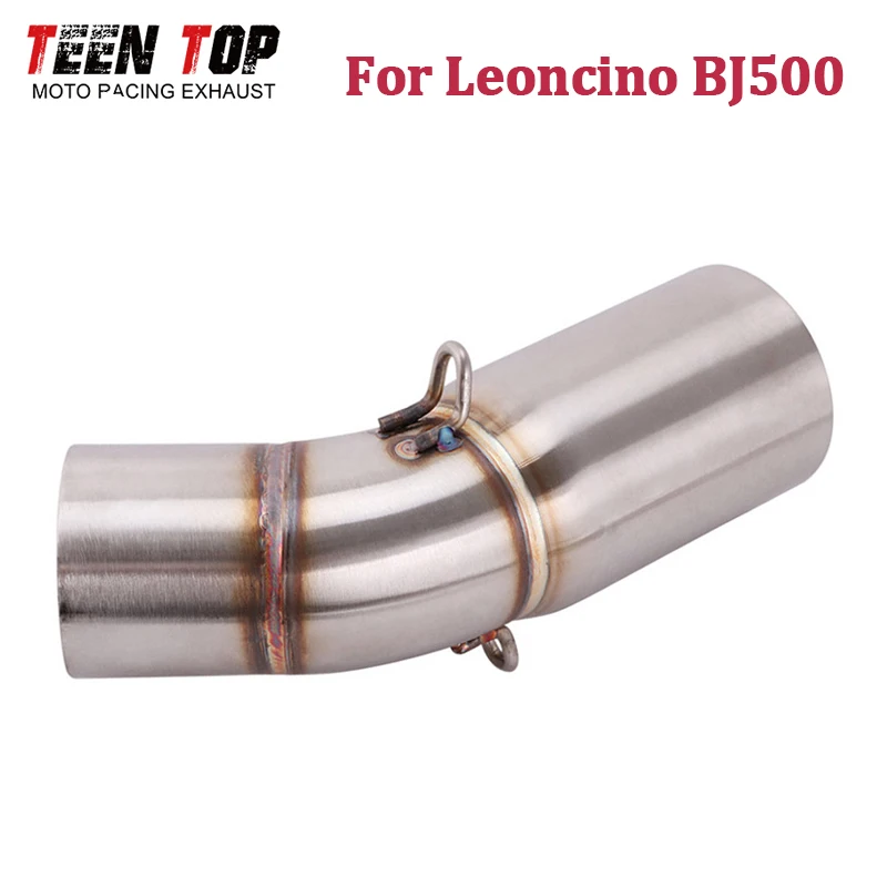 For Benelli Leoncino 500 BJ500 Exhaust Middle Link Pipe 51mm Modified Motorcycle Exhaust Pipe Escape Moto Central Mid Connection
