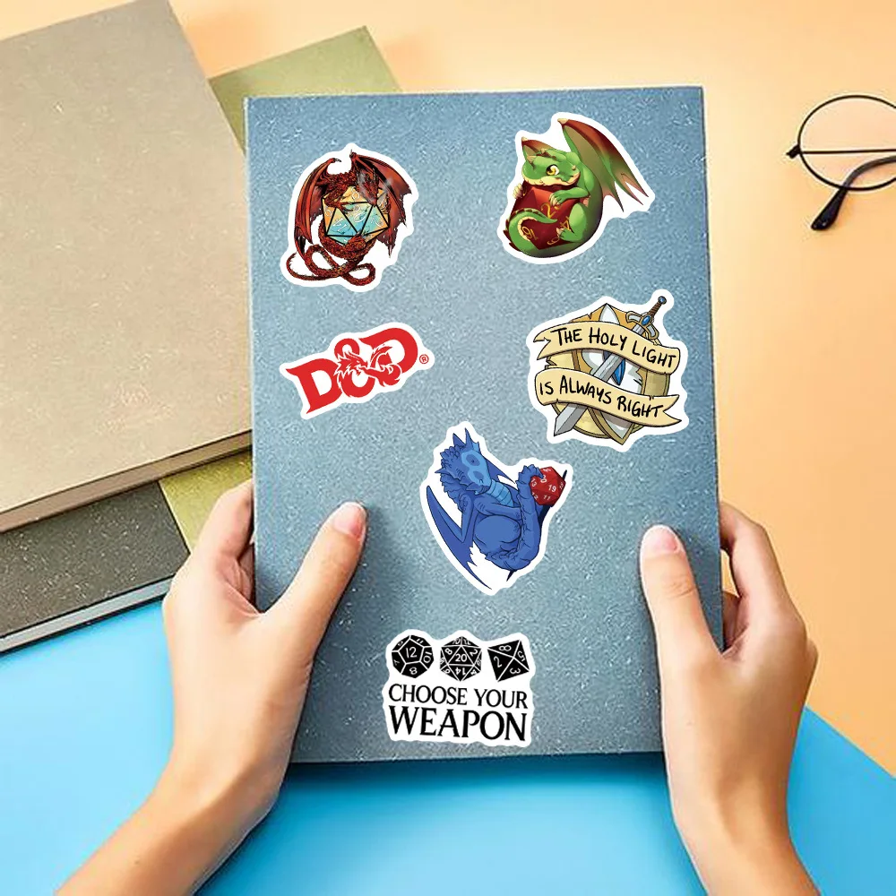 50Pcs Dungeons DND Dragons Gifts Stickers Pack, Dragon Stickers for Kids Teens Adults Glueewee Vinyl Waterproof Stickers