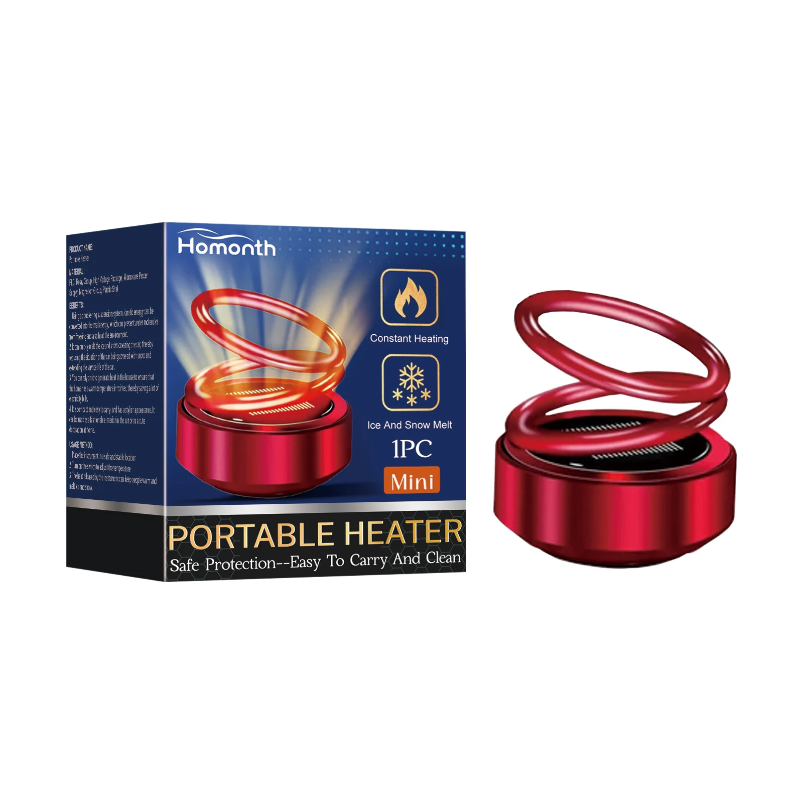 Portable Molecular Heater for Car Windshield Mini Auto Heater Snow Ice Defroster Defogger Winter Car Window Heating Tool