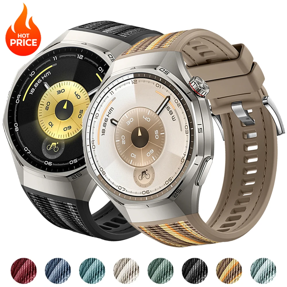 

Спортивный силиконовый ремешок для Huawei Watch GT6 Pro 46 мм, нейлоновый тканый браслет для Huawei Watch GT6 Pro, аксессуары для браслетов