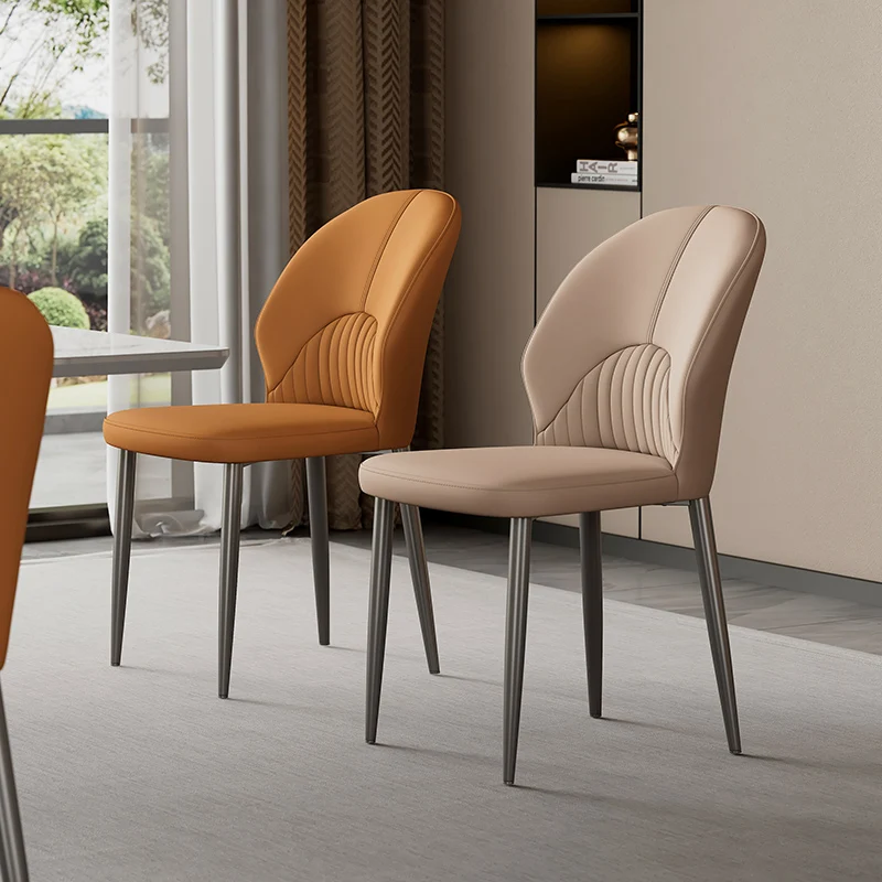 

Contemporary Luxury PU Leather Dining Chair with Metal Legs Colorful Minimalist Home Furniture Hotels Schools Home Bars Workshop