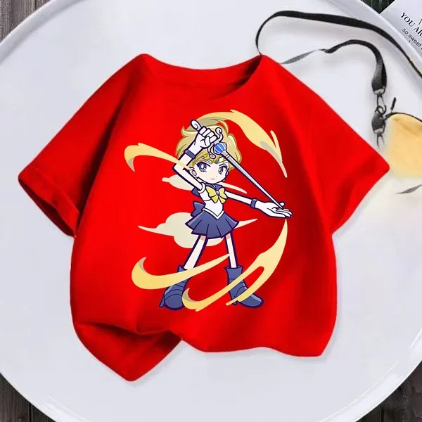 

Summer new kids T-shirt Anime Sailor Moon Girl T-shirt Fashion cute girl anime Harajuku style short sleeve T-shirt top