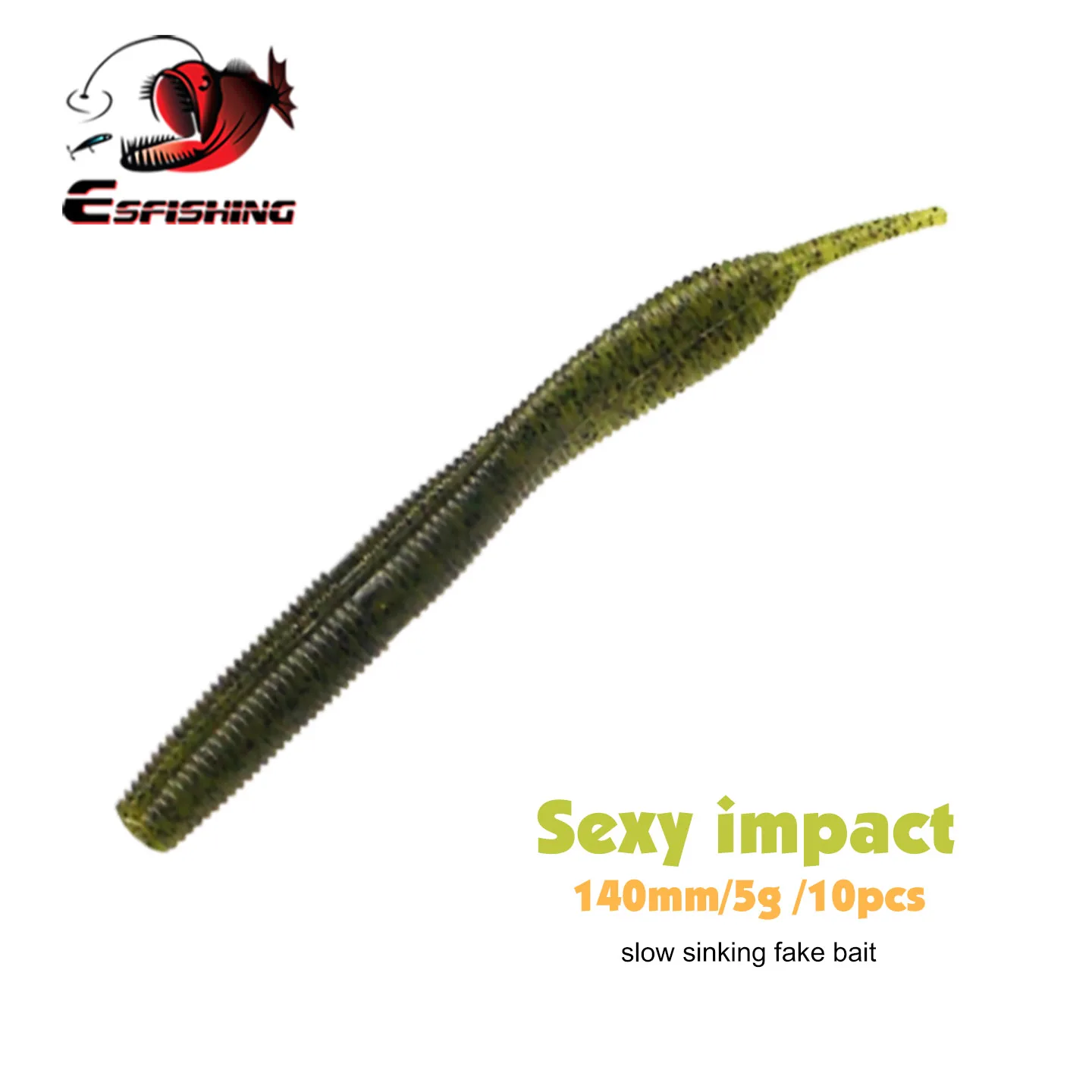 

KESFISHING приманка для рыбной ловли, мягкий червь, сексуальное воздействие 5,5 дюйма, искусственная силиконовая приманка для ловли окуня, рыба, запах креветок, добавляет тяжелые соли