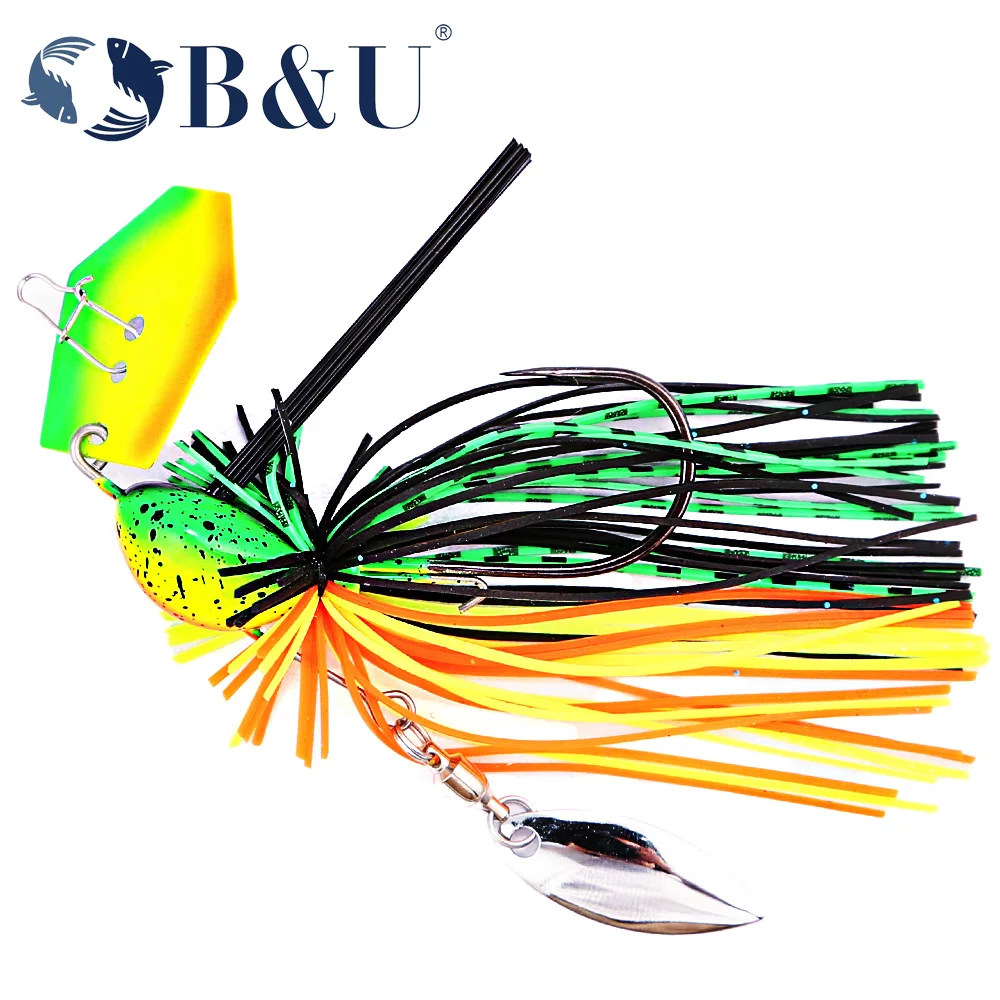 

B&U Chatterbait 10.5g 14g Bladed Jig Needle Spinner Stinger Hook Vibration Wire Power Bait Pike Bass Jig Fishing Lure