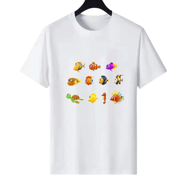

Disney Finding Nemo Pattern Женская белая одежда с принтом для родителей и детей Топ Женская дешевая футболка с короткими рукавами Y2k Мужские блузки