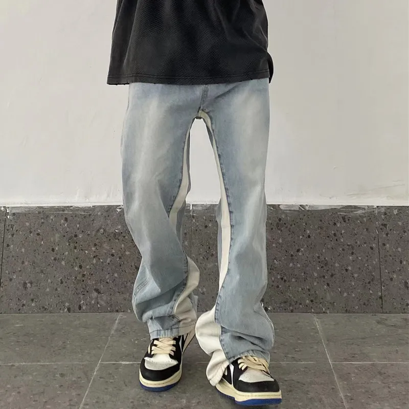 2026 Neue Mode Patchwork Retro Washed Baggy Herren Schlagjeans Hip Hop Gerade Damen Vintage Denim Hosen Pantalon Homme – Detail 10