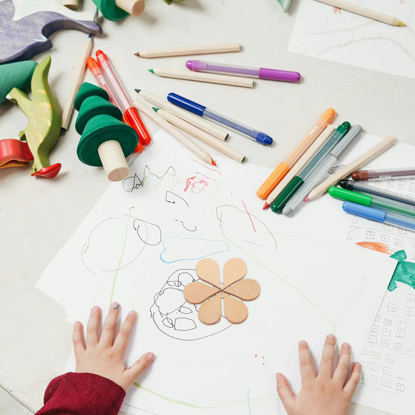 

50pcs Wood Slices For Crafts Unfinished Teardrop Wooden Pieces Natural Diy Decoration Ornaments Blank Earring Pendants Christmas