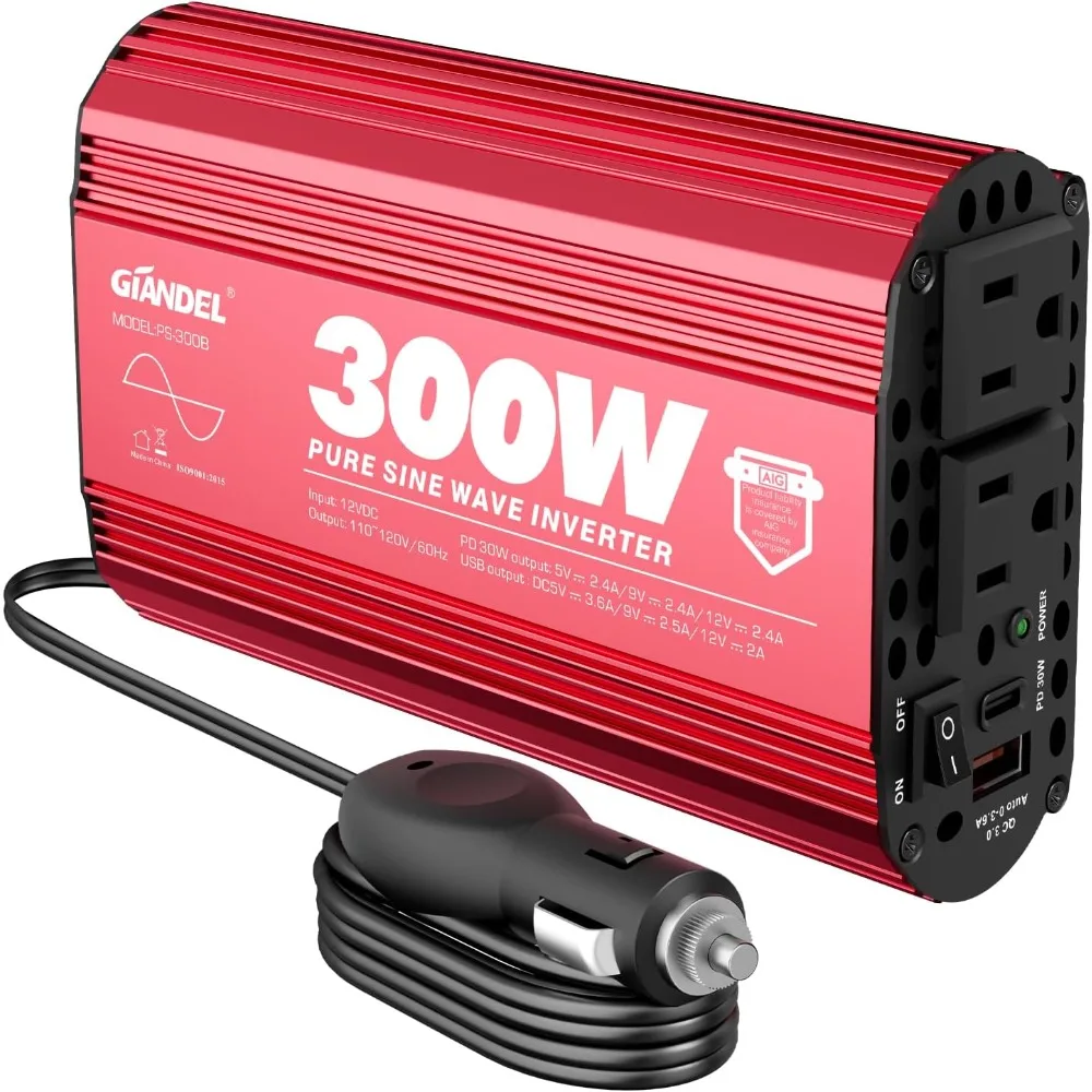 300-watt-pure-sine-wave-car-power-inverter-with-pd-30w-usb-c-and-qc-30-dual-usb-ports-for-smartphones