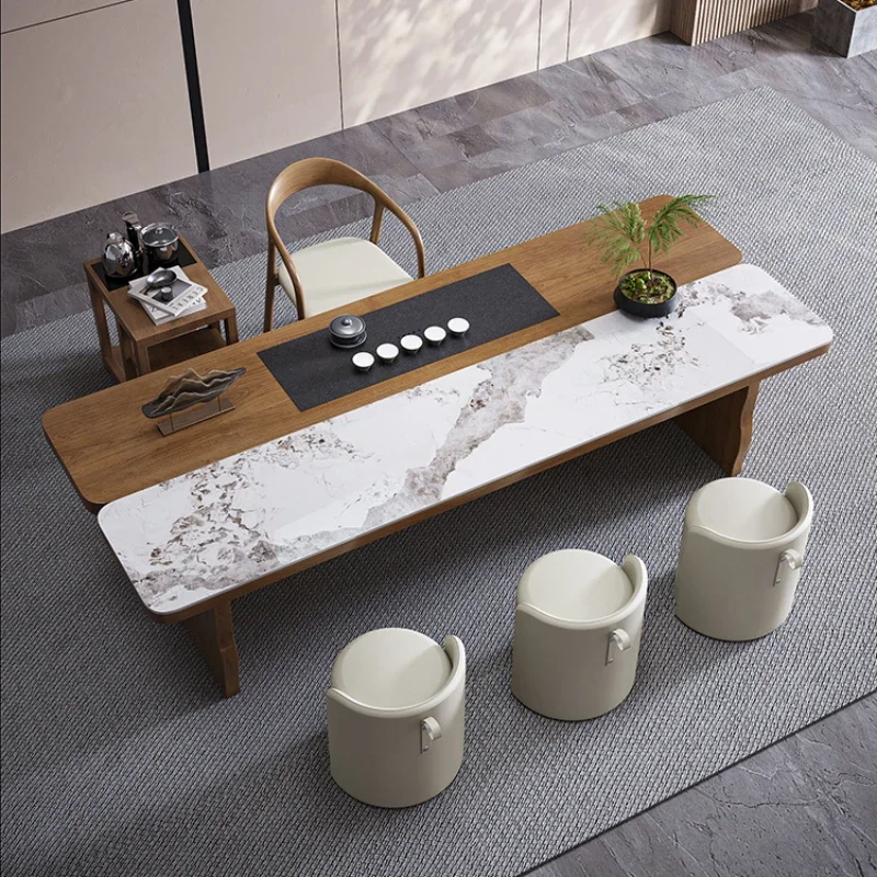 Rock slab tea table and chair combination tea table office