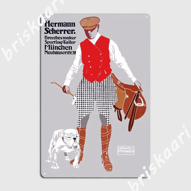 1911 Hermann Scherrer Tailor German Advertising Poster Metal Sign Garage Decoration Personalized Bar Cave Tin Sign Poster
