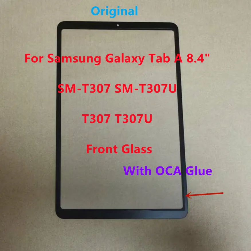 High quality New 8.4'' Inch For Samsung Galaxy Tab A SM-T307 T307U SM-T307U T307 Front Glass Touch Screen Panel With + OCA  Glue