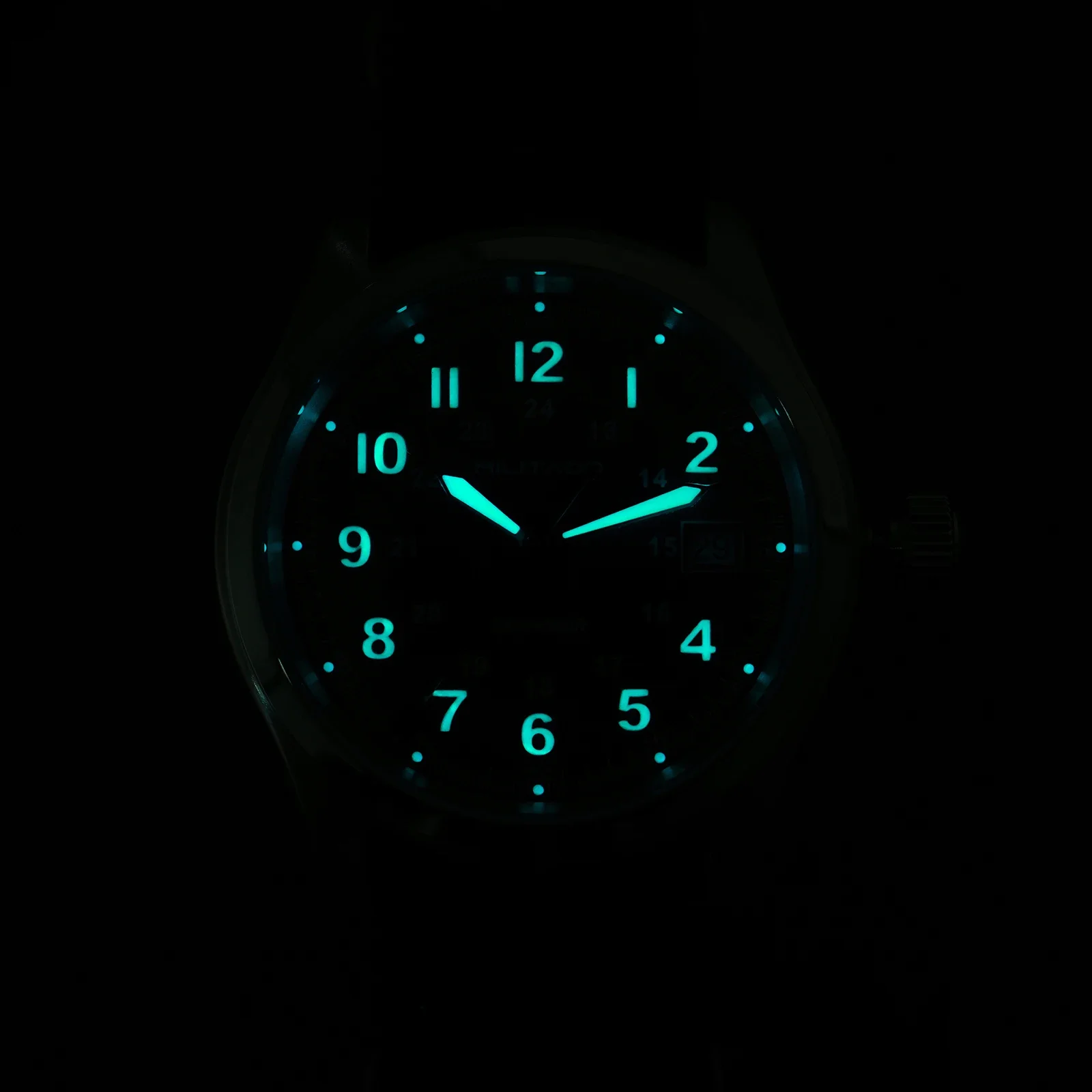 Militado ml08 relógio de quartzo vintage ronda 515 movimento ar espelho safira 38mm relógio de pulso data super luminoso relógios à prova dwaterproof água