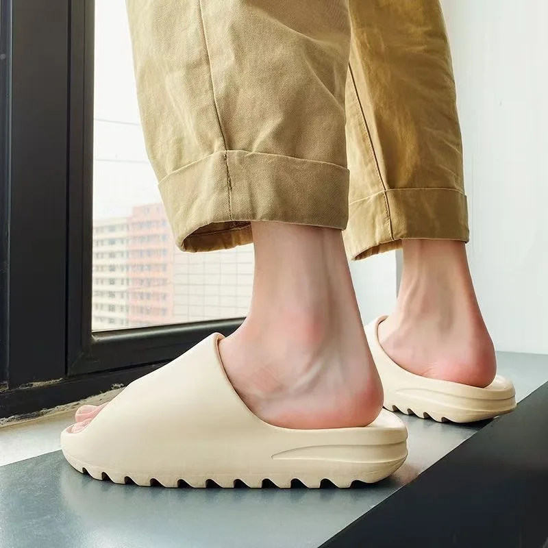 Summer Slippers Men Women Indoor Eva High Soft Bottom Sandals Open Toe Trend Slides Light Beach Shoes Slippers Running Sneakers