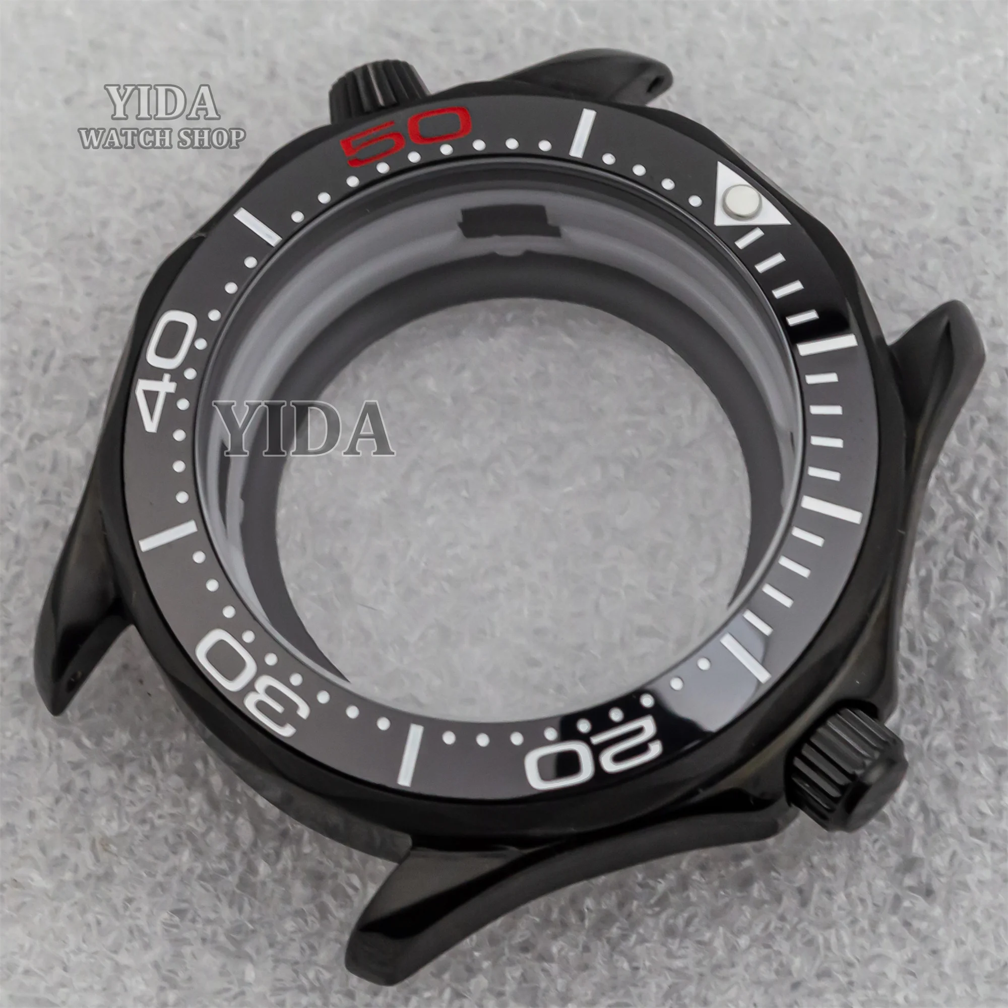 NH35 NH36 Watch Case 41MM PVD Black case For Seamaster 300 NH35/NH36 Automatic Movement 100M Waterpoof Modify Parts Replacements
