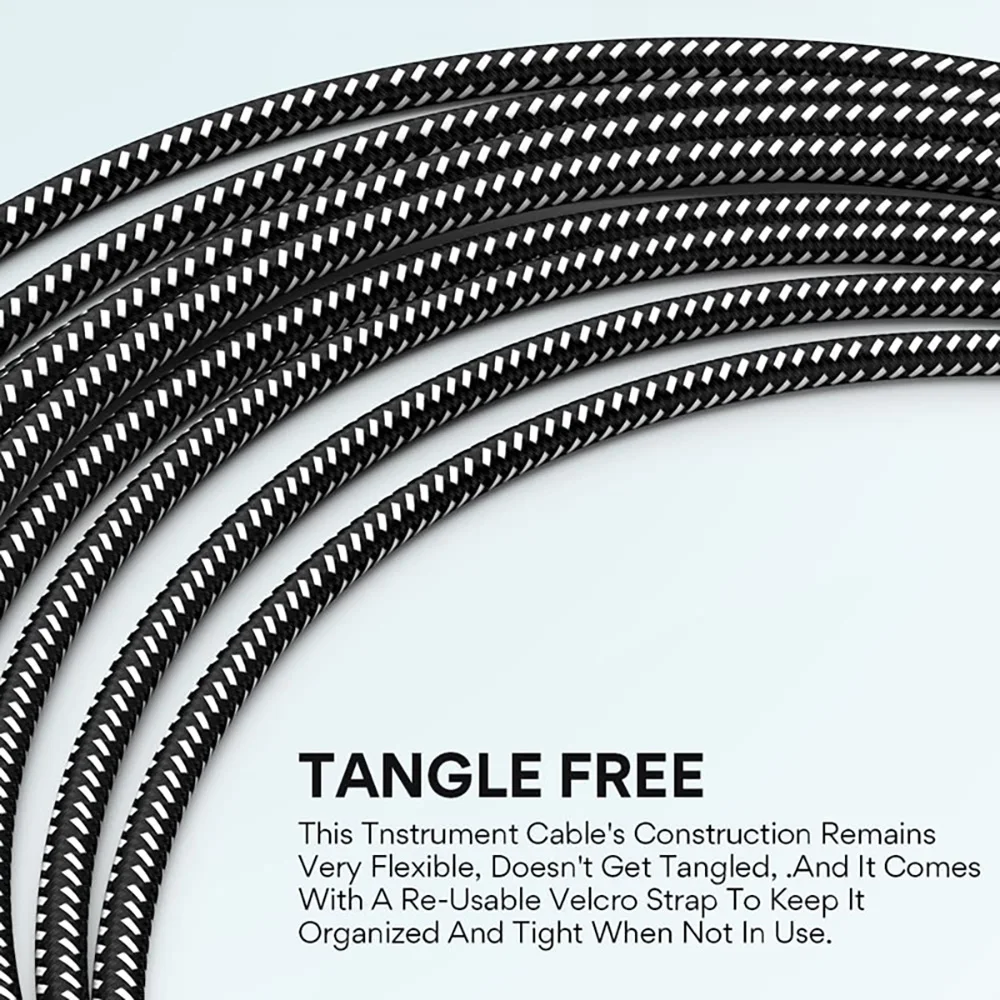 6,35 mm Audiokabel TRS 1/4 Zoll 6,5 mm Audiokabel für E-Gitarre Bass 1,5 m 3 m vergoldetes, abgeschirmtes, geräuscharmes Klinkenkabel – Detail 4