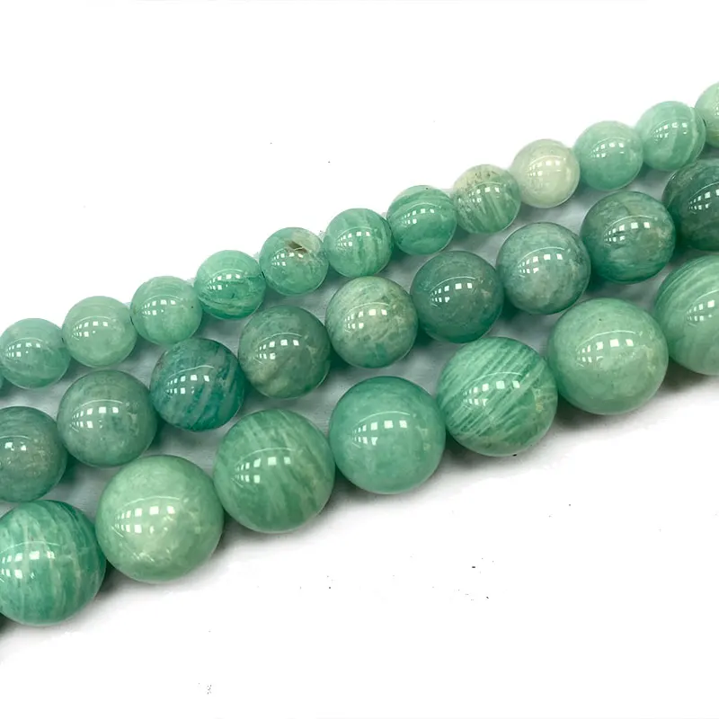 

Fine 100% Natural Round Gemstone Beads Blue Green Amazonite For Jewelry Making DIY Women Bracelet Necklace Charms 6/8/10MM 15''