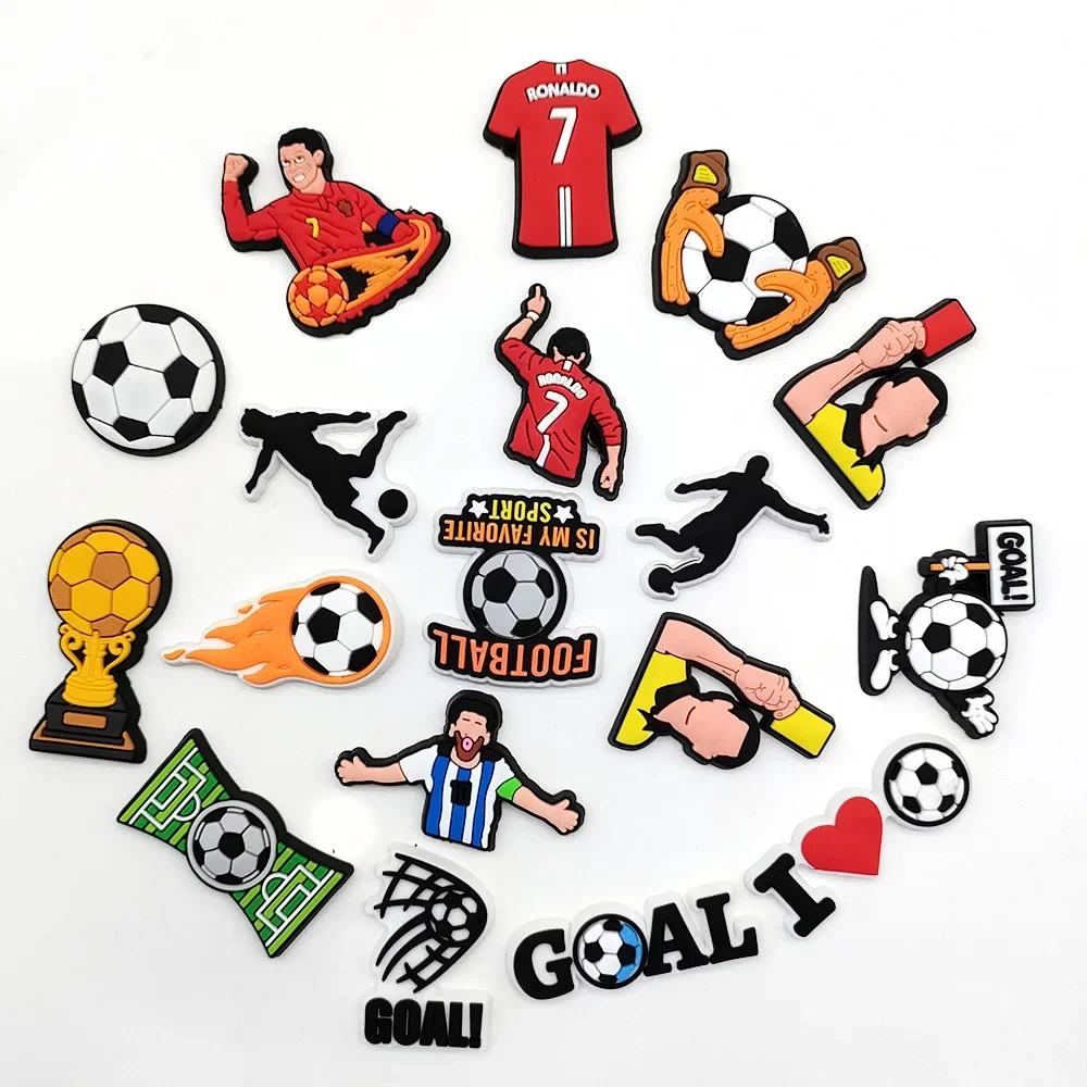 Sprot Soccer Football Shoe Charms Pin for Crocs Accessories Charms Clogs Slides DIY Shoe Decoration Buckle Party Gifts