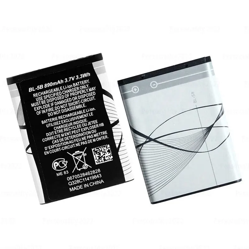 BL 5B 890 mAh batterij 5300 5320 N83 6120c 7360 3230 5070 3220 Li batterijen oplaadbaar voor mobiele telefoons Nokia plug-in luidspreker