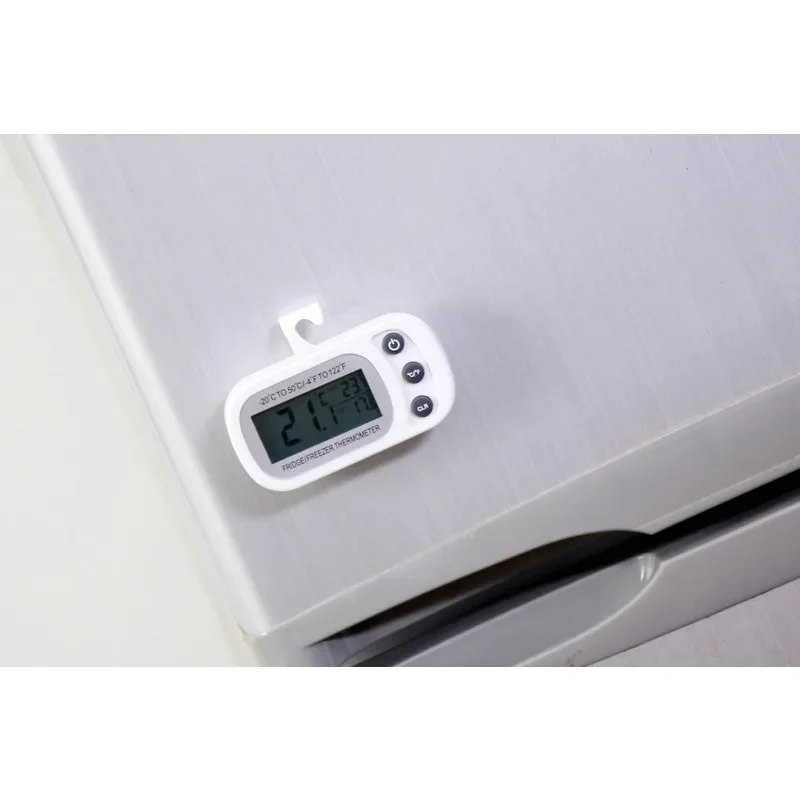 Electronic thermometer for kitchen refrigerator moisture proof upgraded version with magnet strap hook.