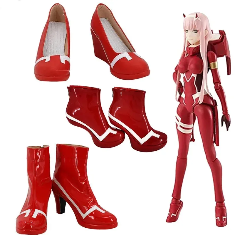 Новинка 2023 года, фигурки Darling In The Franxx Zero Two Code 002, красные туфли на высоком каблуке, ботинки для Хэллоуина, карнавальный костюм ☆ ★ ♥ ☆ ★